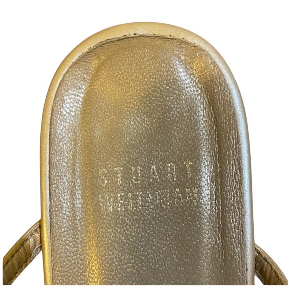 Stuart Weitzman Jeweled Metalic Gold Sandals - Picture 5 of 10